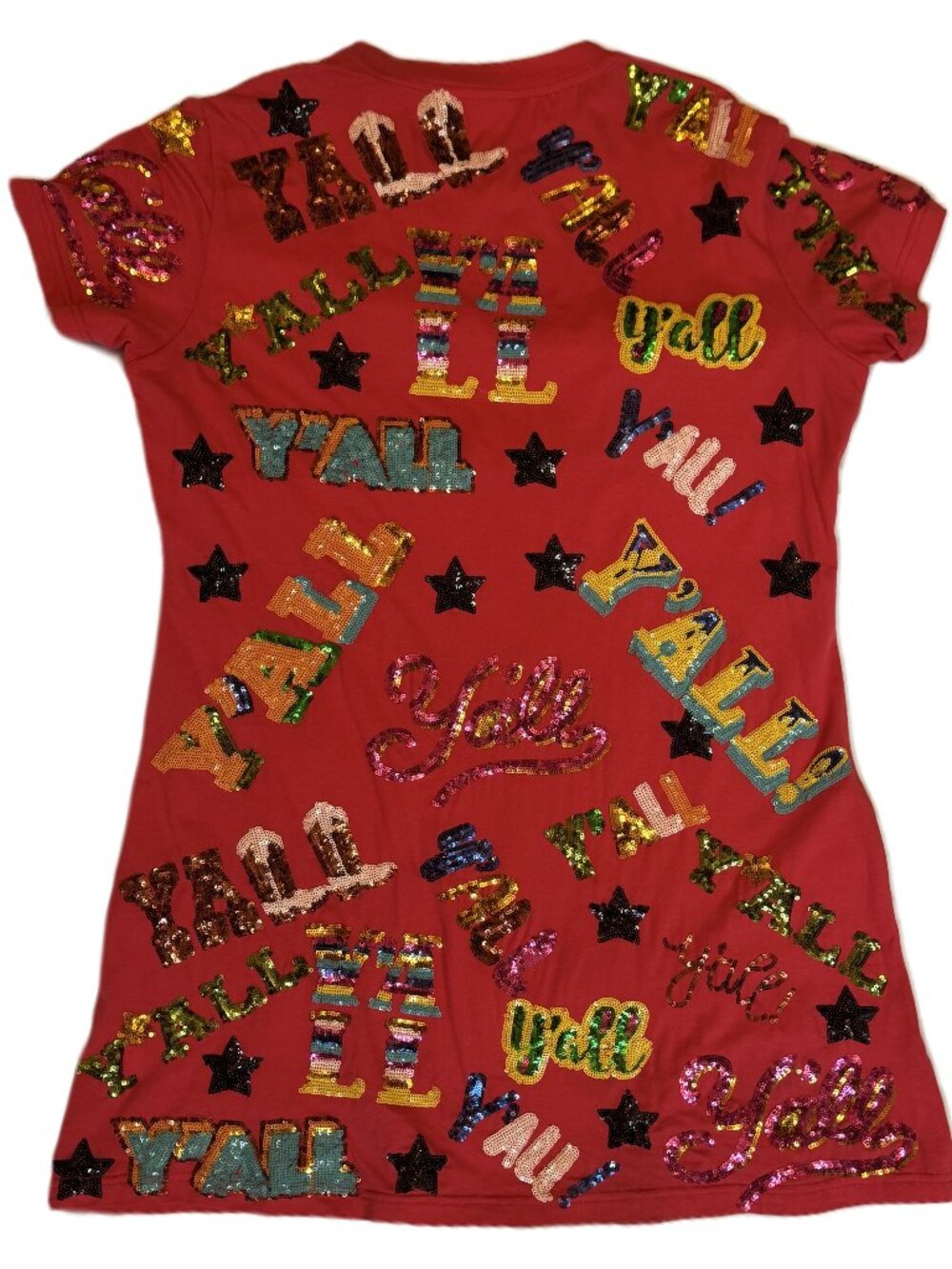 Queen of Sparkles Red Y'All Tee Dres